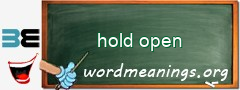 WordMeaning blackboard for hold open